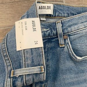 Agolde Toni Mid Rise Straight Jeans - Pristine Wash - Size 24